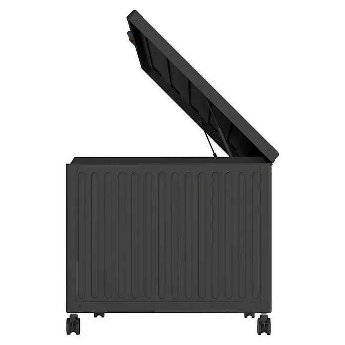 Kissenbox Mirador Life - L x B x H: 182,2 x 89,4 x 70 cm, Metall, Anthrazit - Schwarze Aufbewahrungsbox mit offenem Deckel, ideal für Gartenutensilien und Outdoor-Zubehör, für Ordnung im Außenbereich.