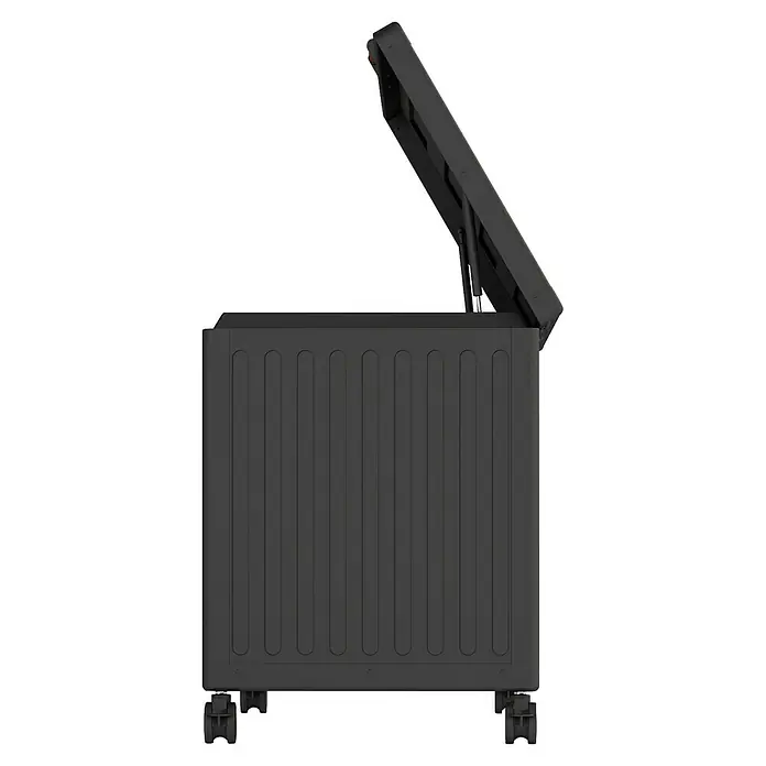 Kissenbox Mirador Life - L x B x H: 130 x 60,4 x 70 cm, Metall, Anthrazit - Schwarze Aufbewahrungsbox mit Rollen und aufklappbarem Deckel, ideal für Gartenutensilien oder Spielzeug. Praktisch und robust.