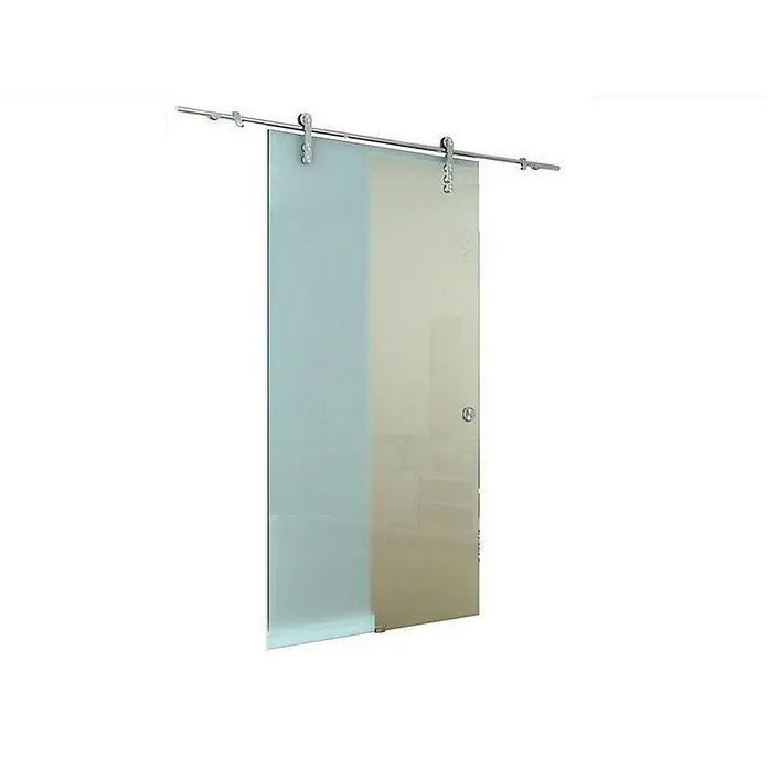 Glaszentrum Hagen Zimmertür Glasschiebetür 2050x1025x8 mm Satino, ESG - DIN Anschlag: Links/Rechts, Transparents, Schiebetür - Elegante Glasschiebetür mit Beschlägen aus Edelstahl, die jedem Raum einen Hauch von modernem Design verleiht. Perfekt für stilvolle Raumtrennung.