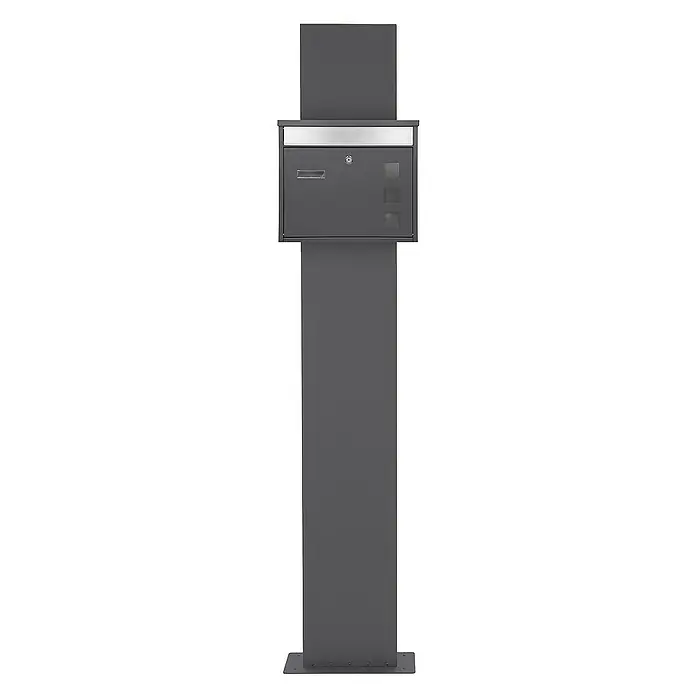 ML-Design Standbriefkasten Briefkastenanlage mit Ständer Anthrazit 170cm Mailbox mit Pfosten - L x B x H: 18 x 42,5 x 120 cm, Anthrazit, Edelstahl - Ein grauer Briefkasten mit Ständer, der sich ideal für den Außenbereich eignet, bietet Sicherheit und Stil.