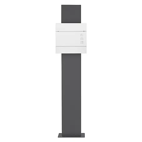 ECD Germany  Standbriefkasten Briefkastenanlage mit Ständer Anthrazit 170cm Mailbox mit Pfosten