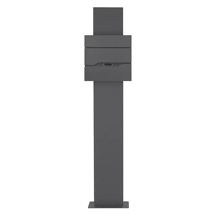 ML-Design Standbriefkasten Briefkastenanlage mit Ständer Anthrazit 170cm Mailbox mit Pfosten - L x B x H: 23,5 x 37 x 170 cm, Anthrazit, Edelstahl - Moderner, anthrazitfarbener Briefkasten mit Zeitungsfach aus robustem Material. Das schlichte Design passt perfekt zu modernen Häusern.