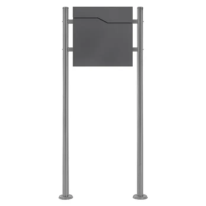 ML-Design Standbriefkasten Briefkastenanlage mit Ständer Silber 120cm Mailbox mit Pfosten - L x B x H: 19 x 50 x 120 cm, Anthrazit, Silber, Edelstahl - Modernes anthrazitfarbenes Briefkastensystem mit zwei Edelstahlpfosten, die für einen eleganten und zeitgemäßen Look sorgen.