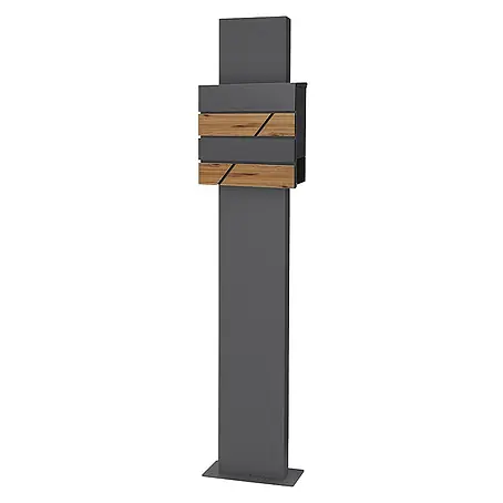 ML-Design  Standbriefkasten Briefkastenanlage mit Ständer Anthrazit 170cm Mailbox mit Pfosten