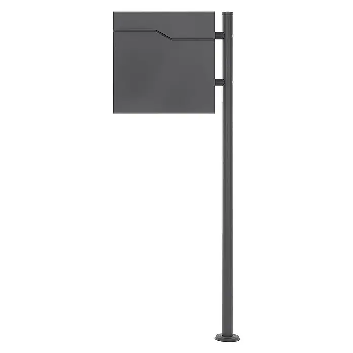 ML-Design Standbriefkasten Briefkastenanlage mit Ständer Anthrazit 120cm Mailbox mit Pfosten - L x B x H: 11 x 42,5 x 120 cm, Anthrazit, Edelstahl - Moderne anthrazitfarbene Briefkastenanlage mit rechteckigem Kasten und schlankem, zylindrischem Ständer für stilvolle Postzustellung.