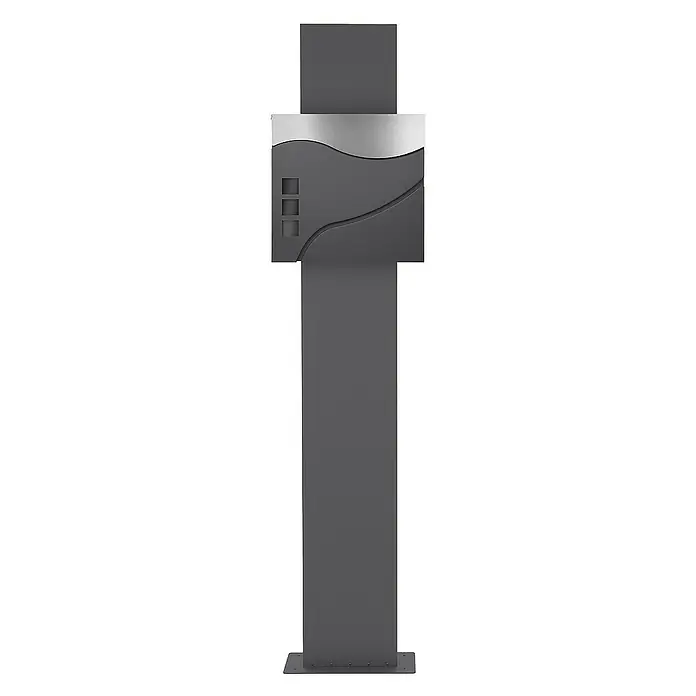 ECD Germany Standbriefkasten Briefkastenanlage mit Ständer Anthrazit 170cm Mailbox mit Pfosten - L x B x H: 23,5 x 37 x 170 cm, Anthrazit, Silber, Edelstahl - Elegante graue Briefkastenanlage mit modernem Design. Der Briefkasten zeichnet sich durch seine klaren Linien und hochwertige Verarbeitung aus.