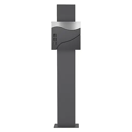 ECD Germany  Standbriefkasten Briefkastenanlage mit Ständer Anthrazit 170cm Mailbox mit Pfosten