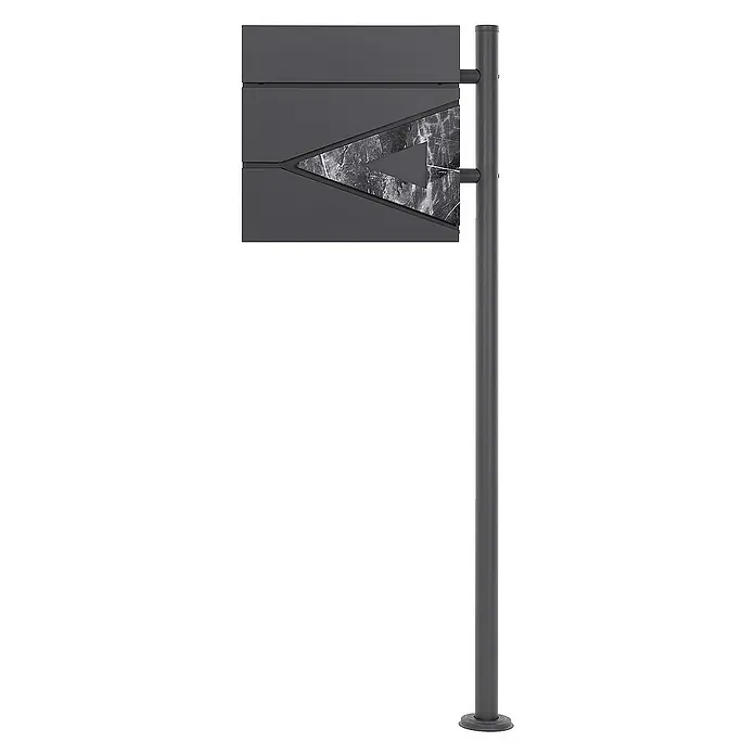 ML-Design Standbriefkasten Briefkastenanlage mit Ständer Anthrazit 120cm Mailbox mit Pfosten - L x B x H: 17 x 42,5 x 120 cm, Anthrazit, Schwarz, Edelstahl - Die elegante Straßenlaterne mit Marmorakzent ist eine stilvolle Beleuchtungslösung für Außenbereiche und bietet ein modernes Design.