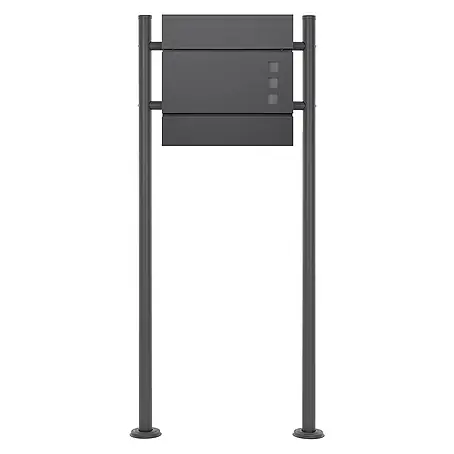 ECD Germany  Standbriefkasten Briefkastenanlage mit Ständer Anthrazit 120cm Mailbox mit Pfosten