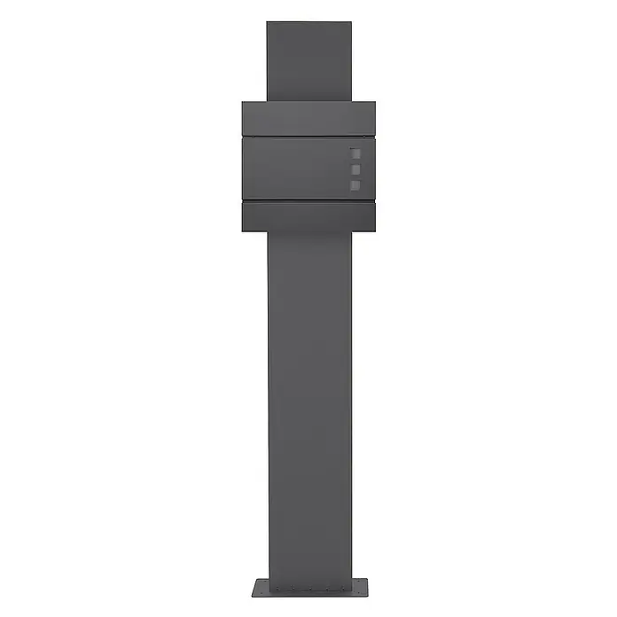 ECD Germany Standbriefkasten Briefkastenanlage mit Ständer Anthrazit 170cm Mailbox mit Pfosten - L x B x H: 23,5 x 37 x 170 cm, Anthrazit, Edelstahl - Moderne Anthrazit Briefkastenanlage aus Metall für den Außenbereich. Die Anlage verfügt über ein schlichtes, zeitgemäßes Design mit mehreren Fächern.