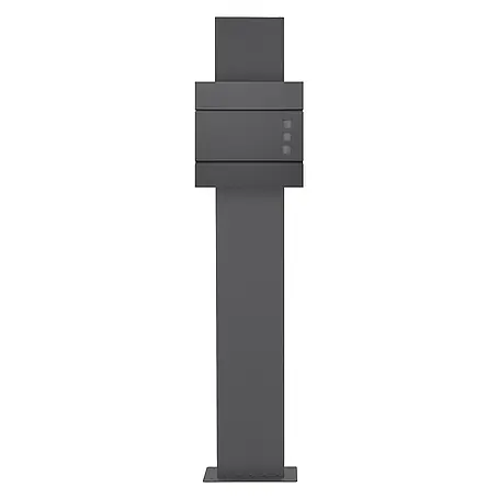 ECD Germany  Standbriefkasten Briefkastenanlage mit Ständer Anthrazit 170cm Mailbox mit Pfosten