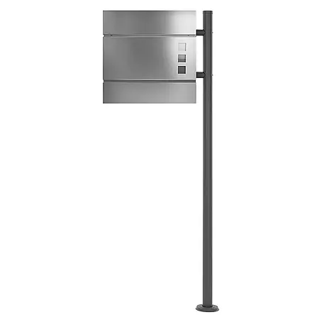 ECD Germany  Standbriefkasten Briefkastenanlage mit Ständer Anthrazit 120cm Mailbox mit Pfosten