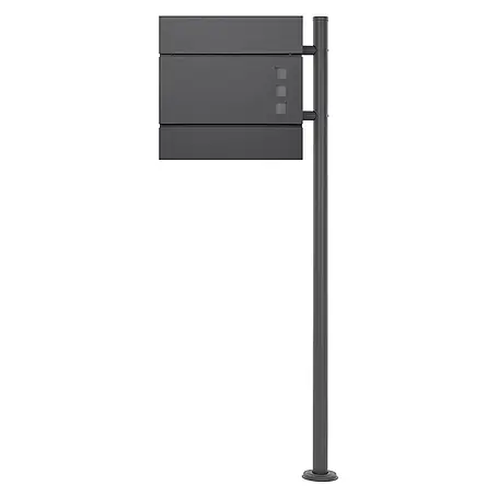 ECD Germany  Standbriefkasten Briefkastenanlage mit Ständer Anthrazit 120cm Mailbox mit Pfosten