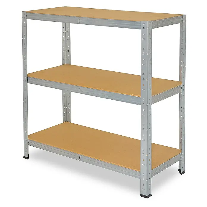 shelfplaza Schwerlastregal HOME - H x B x T: 100 x 60 x 40 cm, Traglast pro Boden: 175 kg, Stecken, verzinkt - Regal mit drei Böden. Das Metallregal bietet viel Stauraum für Werkstatt, Keller oder Garage und ist einfach zu montieren.