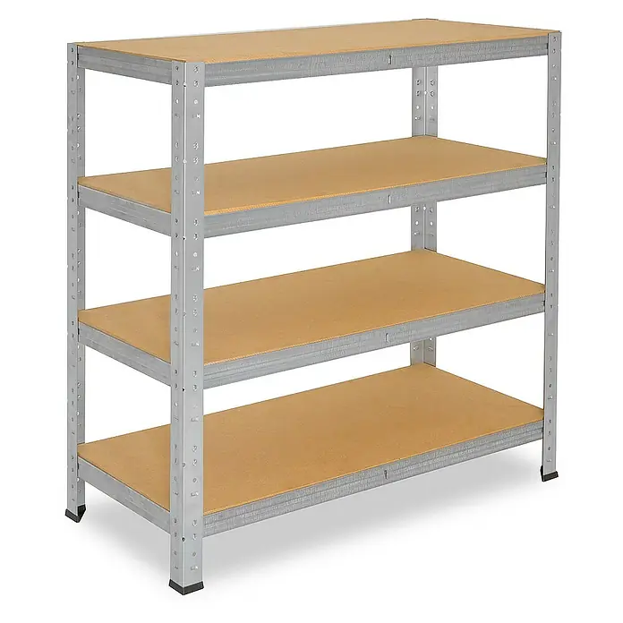 shelfplaza Schwerlastregal HOME - H x B x T: 115 x 80 x 40 cm, Traglast pro Boden: 175 kg, Stecken, verzinkt - Metallregal mit vier Regalböden. Perfekt für Lagerung und Organisation in Garage, Keller oder Werkstatt.