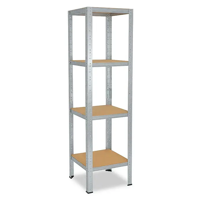 shelfplaza Schwerlastregal HOME - H x B x T: 180 x 50 x 50 cm, Traglast pro Boden: 175 kg, Stecken, verzinkt - Ein freistehendes Metallregal mit drei Regalböden aus Holz für Lagerung und Organisation. Robust und vielseitig.