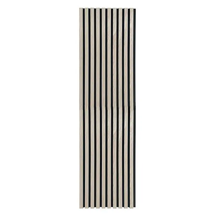 Home Deluxe Akustikpaneel SONIC Light Oak - H 240 x B 40 x T 2,1 cm - Light Oak, L x B x S: 240 cm x 2,1 cm x 21 mm, 1 Stk., 0,97 m² - Ein elegantes Akustikpaneel mit hellen Holzleisten und dunklen Zwischenräumen, ideal zur Verbesserung der Raumakustik und als stilvolles Wandelement.