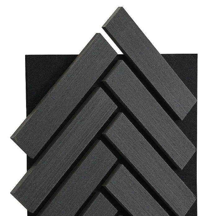 Home Deluxe Akustikpaneel VEGA Black Oak - H 80 x B 40.5 x T 2,2 cm - Black Oak, L x B x S: 2,2 cm x 40,5 cm x 22 mm, 1 Stk., 0,32 m² - Schwarzes Akustikpaneel mit einem stilvollen Fischgrätmuster für verbesserte Raumakustik und modernes Design.