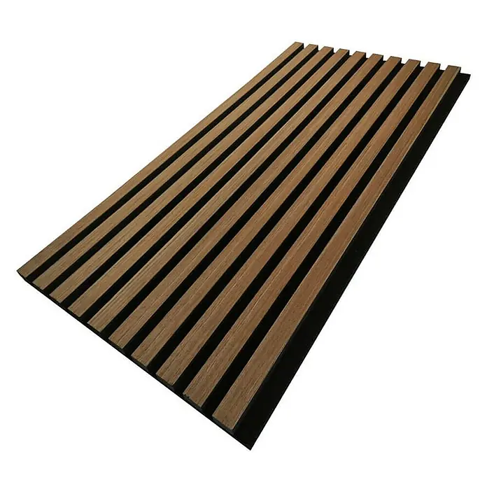 Home Deluxe Akustikpaneel SONIC Oiled Oak - H 240 x B 40 x T 2,1 cm - Oiled Oak, L x B x S: 240 cm x 2,1 cm x 21 mm, 1 Stk., 0,97 m² - Holzpaneel zur Wandgestaltung mit braunen Lamellen auf schwarzem Untergrund, ideal für Akustik und Design.