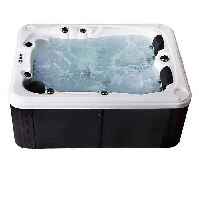 HOME DELUXE Outdoor Whirlpool BEACH Pure -  - Ein luxuriöser Whirlpool mit sprudelndem Wasser, ideal für Entspannung und Wellness im eigenen Zuhause.