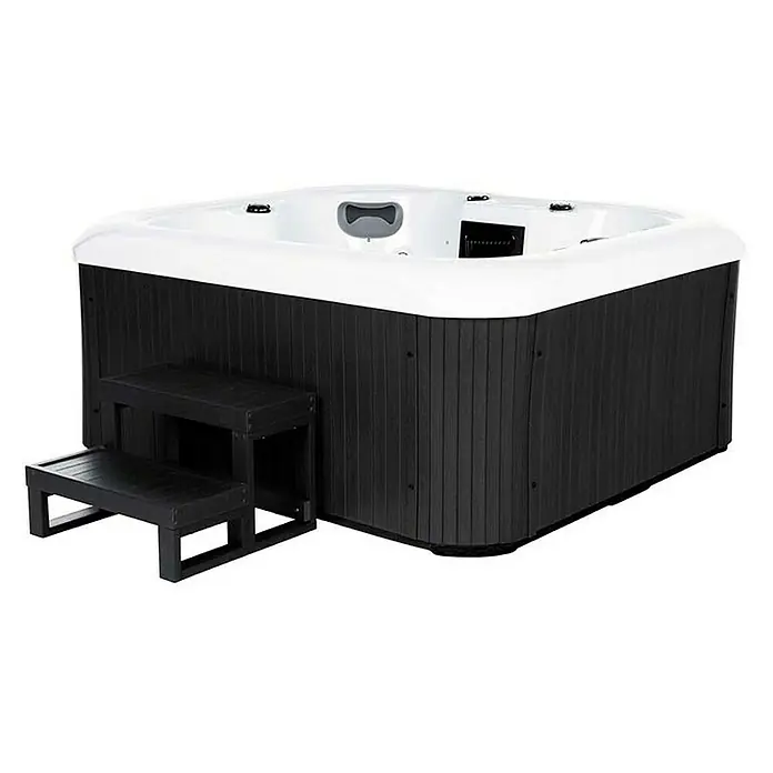 Home Deluxe Outdoor Whirlpool SEA STAR Mit Treppe und Thermoabdeckung -  - Ein luxuriöser Whirlpool mit Treppe, ideal für Entspannung und Wellness im eigenen Garten. Das elegante Design fügt sich nahtlos ein.