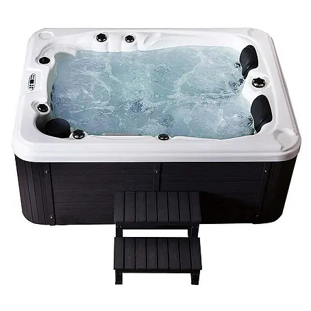 Home Deluxe Outdoor Whirlpool BEACH Mit Treppe und Thermoabdeckung