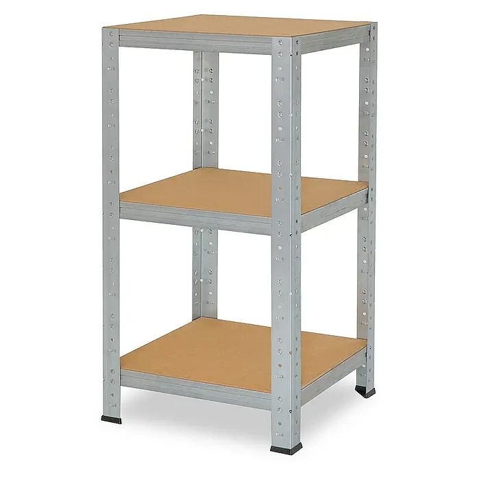 shelfplaza Schwerlastregal HOME - H x B x T: 90 x 50 x 50 cm, Traglast pro Boden: 175 kg, Stecken, verzinkt - Dreistufiges Regal mit robusten Metallrahmen und Spanplattenböden für vielseitige Aufbewahrungslösungen.