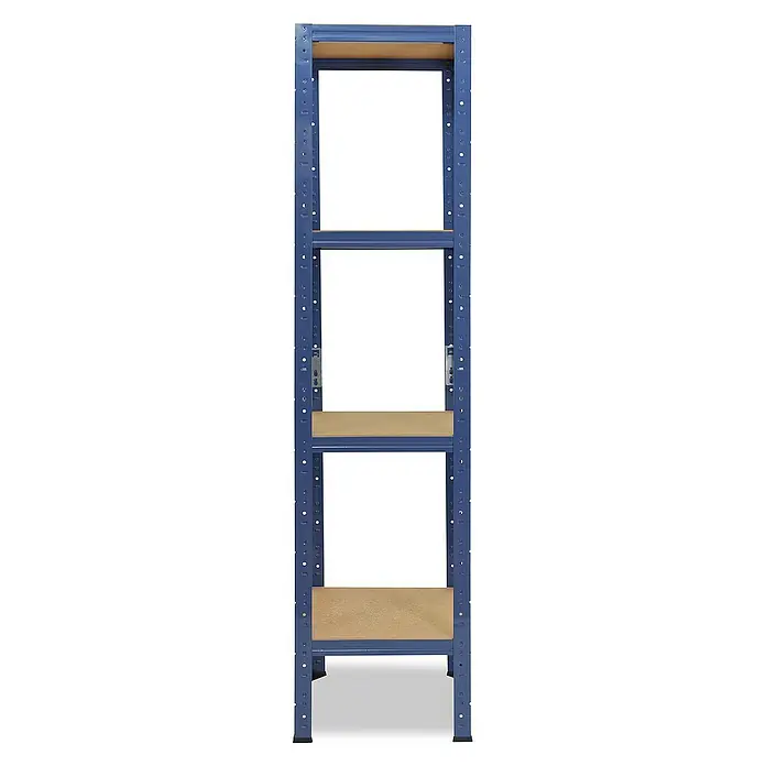shelfplaza Schwerlastregal HOME - H x B x T: 155 x 40 x 40 cm, Traglast pro Boden: 175 kg, Stecken, blau - Das blaue Metallregal mit vier Regalböden ist ideal für die Lagerung und Organisation von Gegenständen im Haus oder in der Garage.