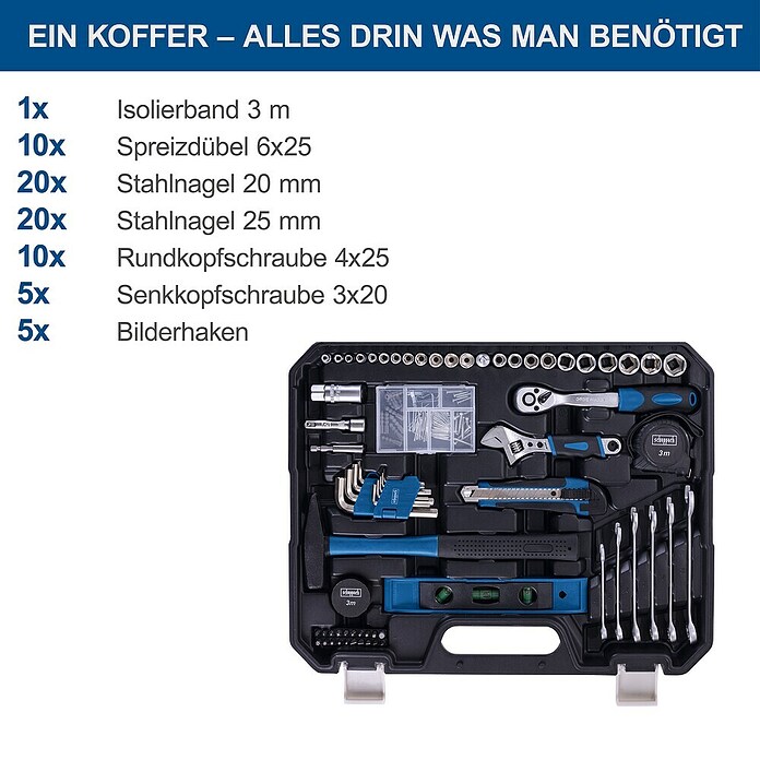Scheppach Werkzeugkoffer WZK169 (169 -tlg., Kunststoff) | BAUHAUS
