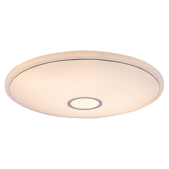 Globo LED-Deckenleuchte rund Connor - 30 W, Ø x H: 680 cm x 90 mm, Weiß, RGB - Deckenleuchte mit runder Form und Sternmuster für eine angenehme Beleuchtung im Raum. Die Lampe sorgt für ein gemütliches Ambiente.