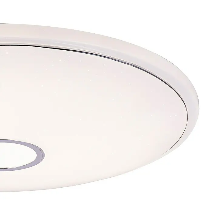 Globo LED-Deckenleuchte rund Connor - 30 W, Ø x H: 680 cm x 90 mm, Weiß, RGB - Moderne LED Deckenleuchte mit Sterneneffekt. Diese elegante Lampe sorgt für eine angenehme Beleuchtung in jedem Raum.
