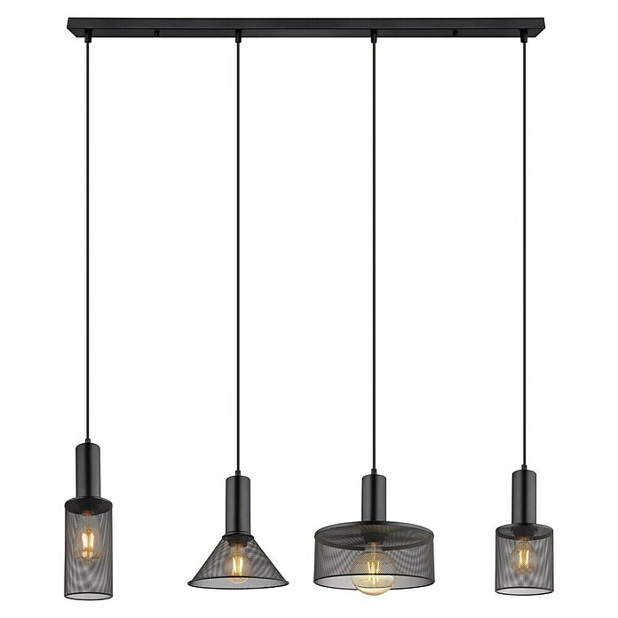 Globo Pendelleuchte Jedd (60 W, L x B x H: 1 100 x 250 x 1 200 mm, Schwarz, E27) | BAUHAUS