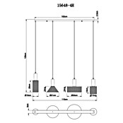 Globo Pendelleuchte Jedd (60 W, L x B x H: 1 100 x 250 x 1 200 mm, Schwarz, E27) | BAUHAUS