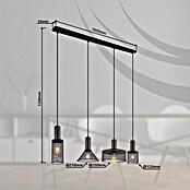 Globo Pendelleuchte Jedd (60 W, L x B x H: 1 100 x 250 x 1 200 mm, Schwarz, E27) | BAUHAUS