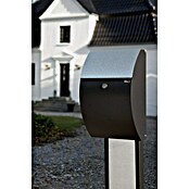 Allux Standbriefkasten 7000 (L x B x H: 195 x 320 x 510 mm, Schwarz / Silber, Stahl) | BAUHAUS