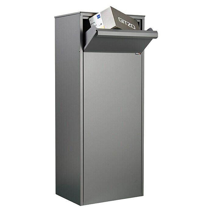 Allux Paketbox 800 (L x B x H: 280 x 390 x 980 mm, Anthrazit, Stahl, Paketfach, Entnahme: Hinten) | BAUHAUS
