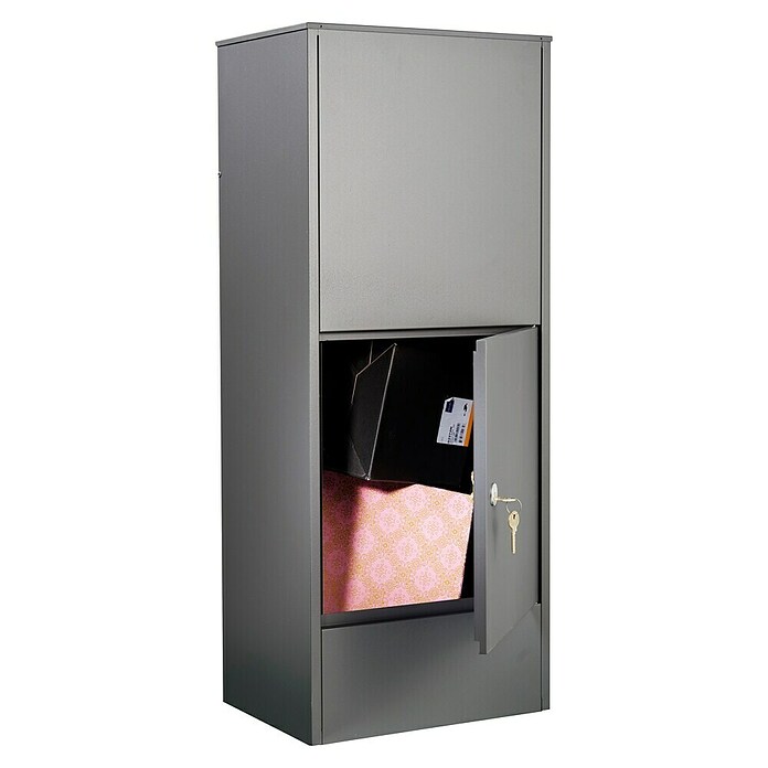 Allux Paketbox 800 (L x B x H: 280 x 390 x 980 mm, Anthrazit, Stahl, Paketfach, Entnahme: Hinten) | BAUHAUS