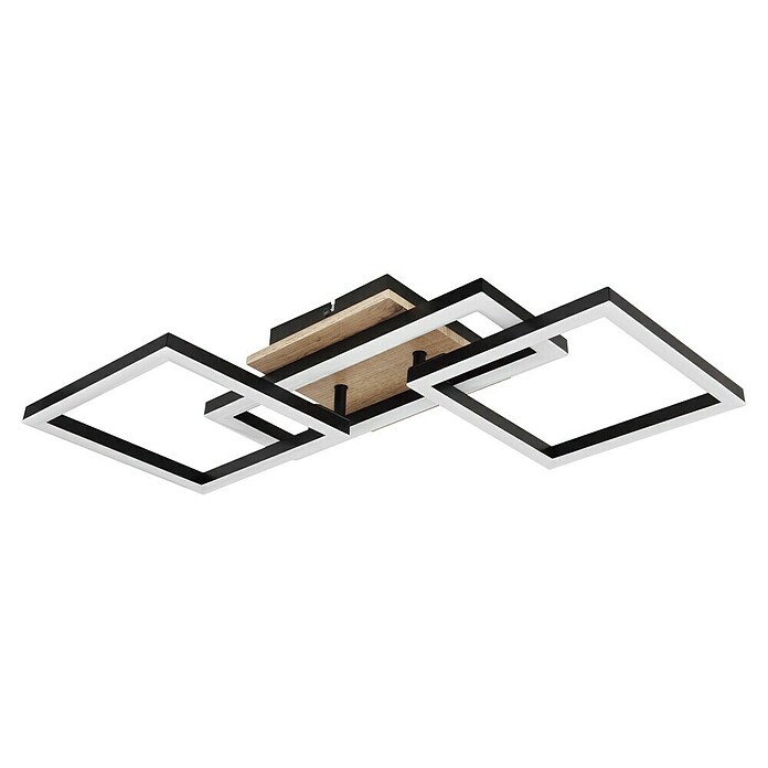 Globo LED-Deckenleuchte Bossy (24 W, L x B x H: 700 x 310 x 120 mm, Schwarz/Braun, Warmweiß) | BAUHAUS