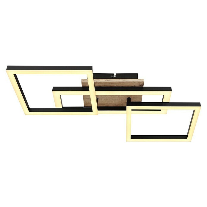 Globo LED-Deckenleuchte Bossy (24 W, L x B x H: 700 x 310 x 120 mm, Schwarz/Braun, Warmweiß) | BAUHAUS