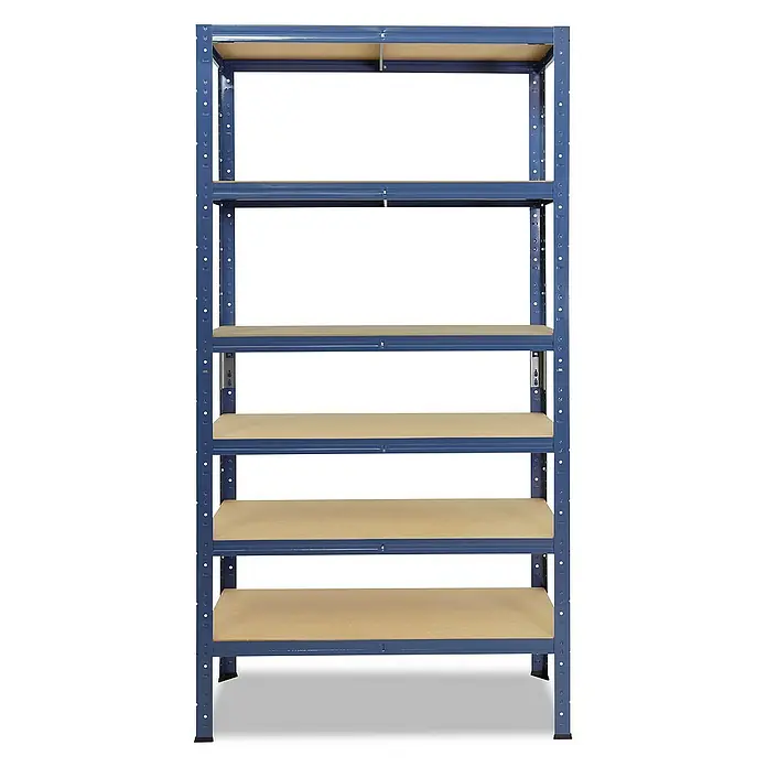 shelfplaza Schwerlastregal HOME - H x B x T: 180 x 120 x 60 cm, Traglast pro Boden: 175 kg, Stecken, blau - Regal mit fünf Regalböden und blauem Metallrahmen, ideal für Lagerung und Organisation im Keller, in der Garage oder im Lagerraum.