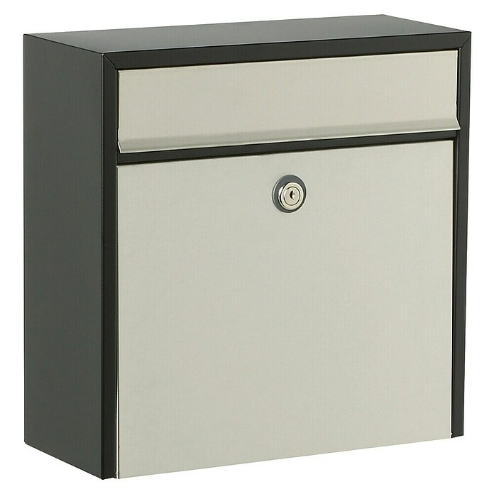 Allux Briefkasten 250 (L x B x H: 150 x 360 x 360 mm, Schwarz / Silber, Stahl) | BAUHAUS
