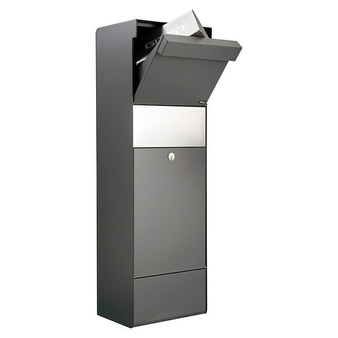 Allux Paketbox Grundform (L x B x H: 28 x 345 x 110 mm, Anthrazit, Stahl, Paketfach) | BAUHAUS