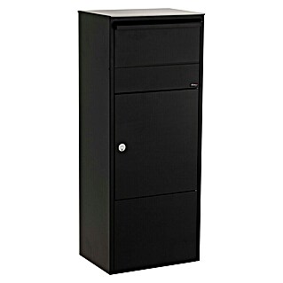 Allux Paketbox 800 (L x B x H: 280 x 390 x 980 mm, Schwarz, Stahl, Paketfach, Entnahme: Vorne)