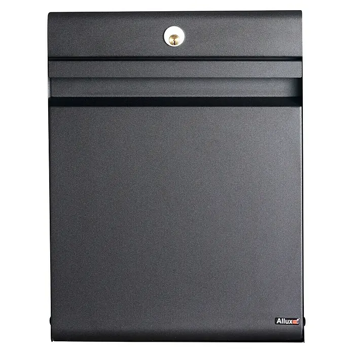 Allux Standbriefkasten Holscher - L x B x H: 175 x 370 x 480 mm, Schwarz, Stahl - Ein grauer Allux Briefkasten mit Schloss. Ideal für den Empfang Ihrer Post.