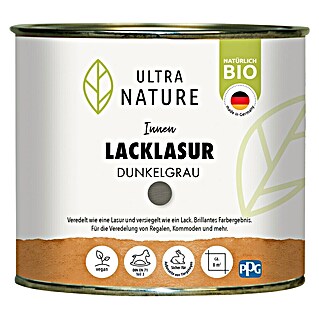 Ultra Nature BIO Lacklasur (Dunkelgrau, 375 ml, Seidenglänzend)