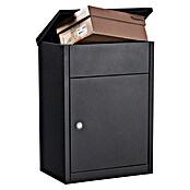 Allux Standbriefkasten 500 (L x B x H: 250 x 380 x 530 mm, Schwarz, Stahl, Paketfach, Zylinderschloss) | BAUHAUS
