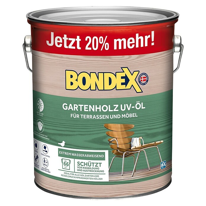 Bondex UV-Schutz-Öl Gartenholz UV-Öl +20 % mehr (Farblos, 3 l, Matt) | BAUHAUS