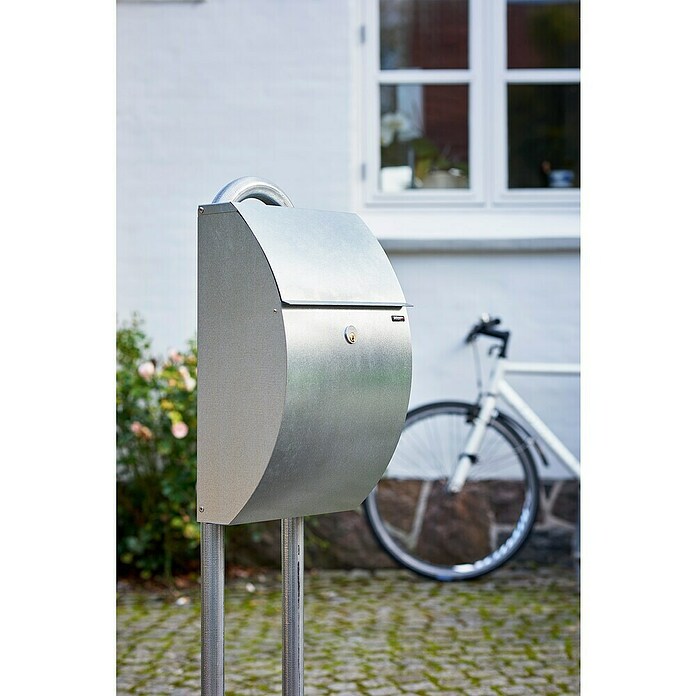 Allux Briefkasten 7000 (L x B x H: 195 x 320 x 510 mm, Silber, Stahl) | BAUHAUS