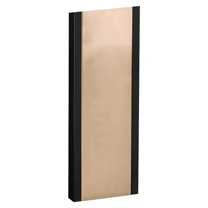 Allux Briefkastenständer Stand 1001 - Universal stand - L x B x H: 55 x 225 x 1.650 mm, Schwarz / Kupfer, Stahl - Eine moderne Schiebetür mit einem Paneel in Kupferoptik und einem eleganten schwarzen Rahmen, ideal für zeitgemäße Innenräume.