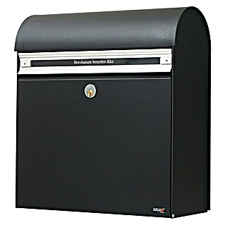 Allux Briefkasten KS200 (L x B x H: 170 x 400 x 445 mm, Schwarz, Stahl, Namensschild)